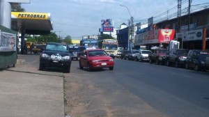 Ruta 1 y 2 vías de entrada y salida en San Lorenzo