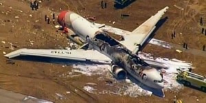 Vista aérea del boeing accidentado. 