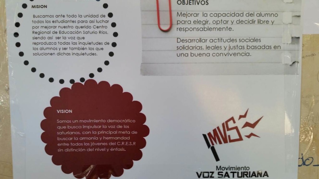 Afiche del movimiento "Voz Saturiana"