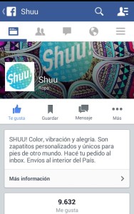 Captura de pantalla de la página en facebook de “Shuu”.