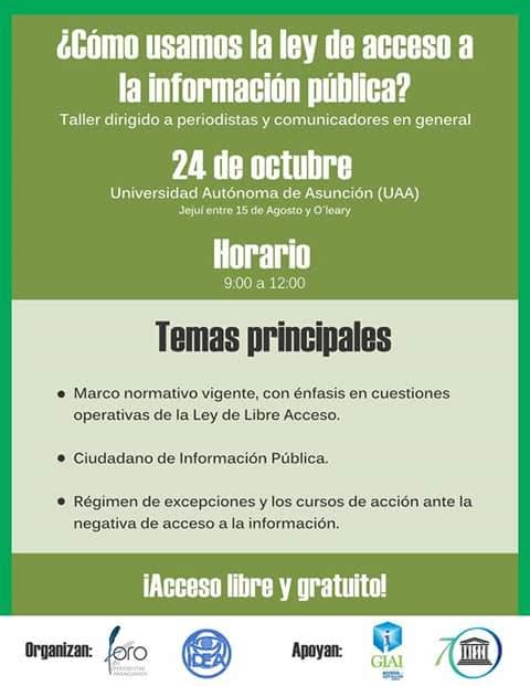 FOTO/Gentileza Afiche de promoción del taller