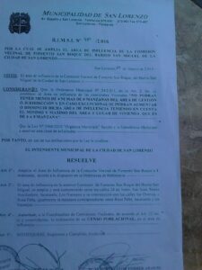 La resolución firmada por Ferrer que es nulo de valides según un grupo de vecinos del barrio San Miguel