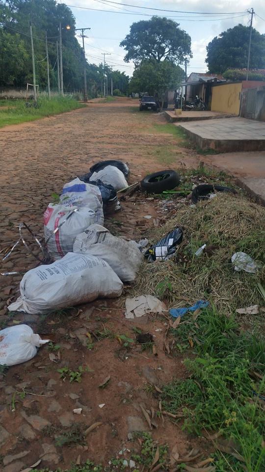 La basura esta tirada en plena calle sobre José M. Cazal