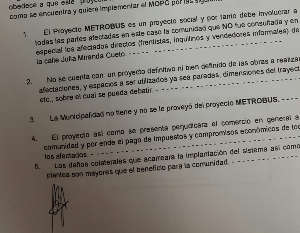 Cinco de los siete cuestionamientos que figura en la nota enviada a la Junta Municipal.