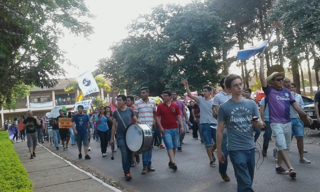 Imagen del 26 de agosto dentro deL Campus de la UNA. (Gentileza de Nicole Oviedo)